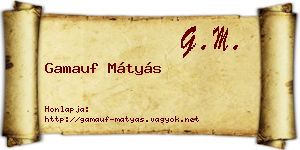 Gamauf Mátyás névjegykártya